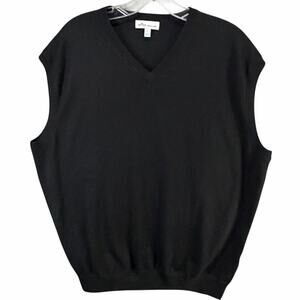 Peter Millar Autumn Crest Sweater Vest Mens L Black Merino Soft Layering Classic
